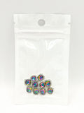 Queen - Nail Charms 10pc - #197 Silver Iridescent Gems with Crystals