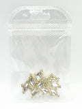 Queen - Nail Charms 10pc - #015 Gold White Diamonds