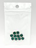 Queen - Nail Charms 10pc - #195 Silver Green Gems with Crystals