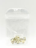 Queen - Nail Charms 10pc - #143 Gold Hearts with Clear and White Crystals