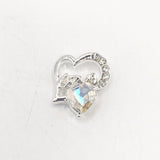 Queen - Nail Charms 10pc - #096 Silver "Love" Iridescent Crystal Hearts