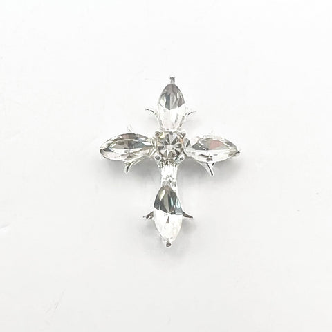 Queen - Nail Charms 10pc - #386 Silver Crystal Crosses