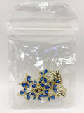 Queen - Nail Charms 10pc - #031 Gold Sapphire Crystal Butterflies