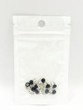 Queen - Nail Charms 10pc - #194 Gold Black & White Crystal Clusters