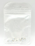 Queen - Nail Charms 10pc - #375 Silver Pearl Iridescent Small Hearts with Crown