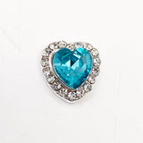 Queen - Nail Charms 10pc - #057 Silver Teal Hearts