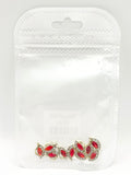 Queen - Nail Charms 10pc - #182 Gold Red Leafs with Crystals