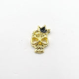 Queen - Nail Charms 10pc - #399 Gold Skulls with Black Crown