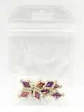 Queen - Nail Charms 10pc - #014 Gold Purple Diamonds