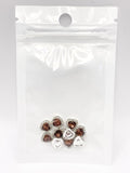 Queen - Nail Charms 10pc - #071 Silver Brown Hearts