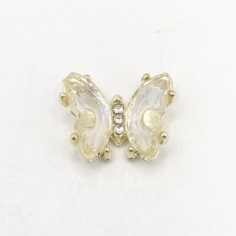 Queen - Nail Charms 10pc - #039 Gold White Butterflies