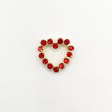 Queen - Nail Charms 10pc - #147 Gold Hearts with Red Crystals