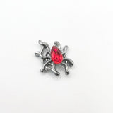 Queen - Nail Charms 10pc - #407 Silver Red Gem Spider Webs