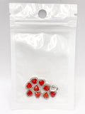 Queen - Nail Charms 10pc - #055 Silver Red Hearts