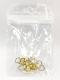 Queen - Nail Charms 10pc - #074 Gold Iridescent Hearts