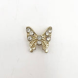 Queen - Nail Charms 10pc - #121 Gold Butterflies w/ White Stones