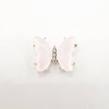 Queen - Nail Charms 10pc - #335 Silver Light Pink Butterflies