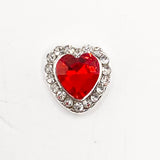 Queen - Nail Charms 10pc - #055 Silver Red Hearts