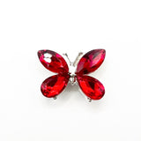 Queen - Nail Charms 10pc - #313 Silver Red Crystal Winged Butterflies