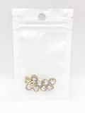 Queen - Nail Charms 10pc - #062 Gold Pink Hearts