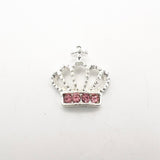 Queen - Nail Charms 10pc - #354 Silver Pink Crystal Crowns