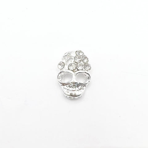 Queen - Nail Charms 10pc - #395 Silver Skulls with Plus Cross