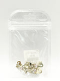 Queen - Nail Charms 10pc - #134 Gold Hearts with Clear and Pink Crystals