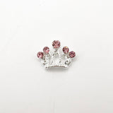 Queen - Nail Charms 10pc - #359 Silver Pink Stone Crowns