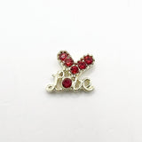 Queen - Nail Charms 10pc - #220 Gold “Love” Red Hearts