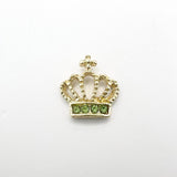 Queen - Nail Charms 10pc - #351 Gold Light Green Crystal Crowns