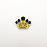 Queen - Nail Charms 10pc - #362 Gold Blue Stone Crowns