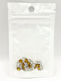 Queen - Nail Charms 10pc - #200 Gold Yellow & White Crystal Clusters