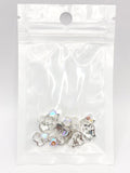 Queen - Nail Charms 10pc - #100 Silver "Love" Iridescent Crystal Hearts