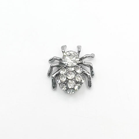 Queen - Nail Charms 10pc - #405 Dark Silver Crystal Spiders