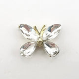 Queen - Nail Charms 10pc - #310 Gold White Crystal Winged Butterflies