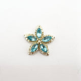 Queen - Nail Charms 10pc - #279 Gold Blue Gem Stars