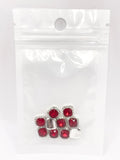 Queen - Nail Charms 10pc - #067 Silver Red Squares