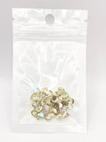 Queen - Nail Charms 10pc - #088 Gold "Love" Iridescent Crystal Hearts