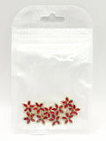 Queen - Nail Charms 10pc - #278 Gold Red Gem Stars