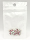 Queen - Nail Charms 10pc - #192 Gold Pink & White Crystal Clusters