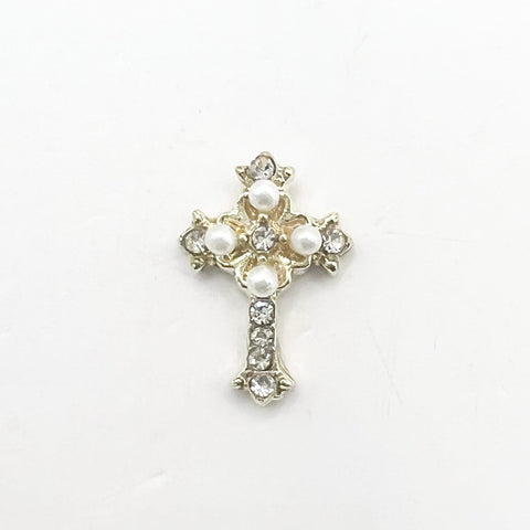 Queen - Nail Charms 10pc - #388 Gold Pearl Crosses