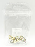 Queen - Nail Charms 10pc - #124 Gold Hearts with Clear and Iridescent Crystals