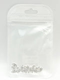 Queen - Nail Charms 10pc - #206 Silver Crystal Wavy Hearts