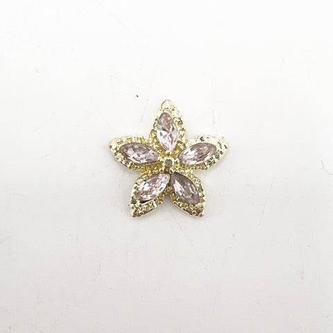 Queen - Nail Charms 10pc - #280 Gold Pink Gem Stars