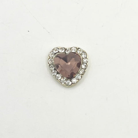 Queen - Nail Charms 10pc - #199 Gold Bronze Hearts with Surrounding Crystals