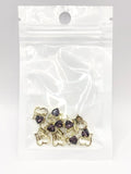 Queen - Nail Charms 10pc - #082 Gold "Love" Smokey Crystal Hearts