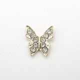 Queen - Nail Charms 10pc - #297 Gold Crystal Filled Butterflies