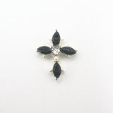 Queen - Nail Charms 10pc - #384 Gold Black Crystal Crosses