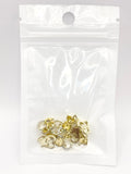 Queen - Nail Charms 10pc - #081 Gold "Love" Yellow Crystal Hearts