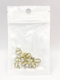 Queen - Nail Charms 10pc - #097 Gold "Love" Iridescent Crystal Hearts